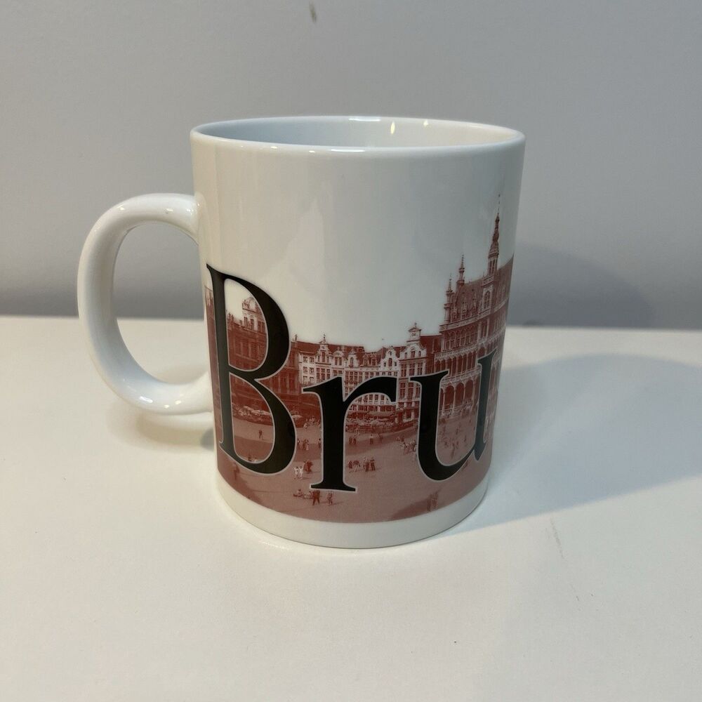 Starbucks City Mug Brussels Spell out 2002 Collector Series 20oz Made In England